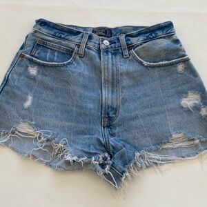 Abercrombie and Fitch natural rise denim shorts, size 6